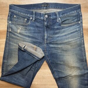 Uniqlo Men's Slim Straight Jeans - Blue 35X27